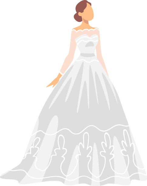 新娘身着白色婚纱，新婚燕尔图片下载