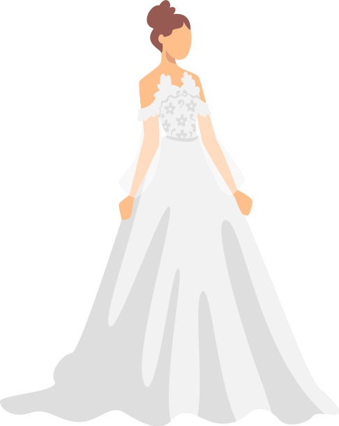 新娘身着白色婚纱，新婚燕尔图片下载