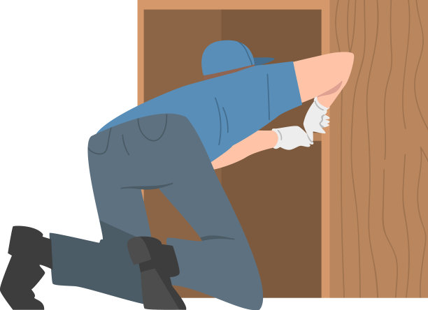 戴着蓝帽子的年轻人正在组装和安装图片下载