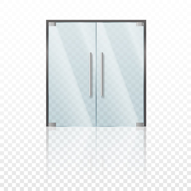 透明双层玻璃门，带把手。办公室入口，精品门面，商店或商店门廊图片下载