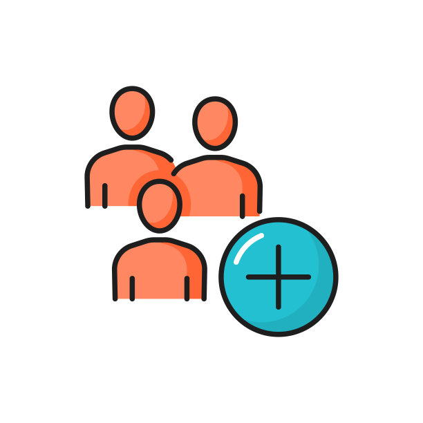 组人用加号孤立线图标图片下载