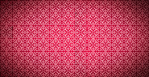 美丽复古红色瓷砖花纹肌理，背景图片下载