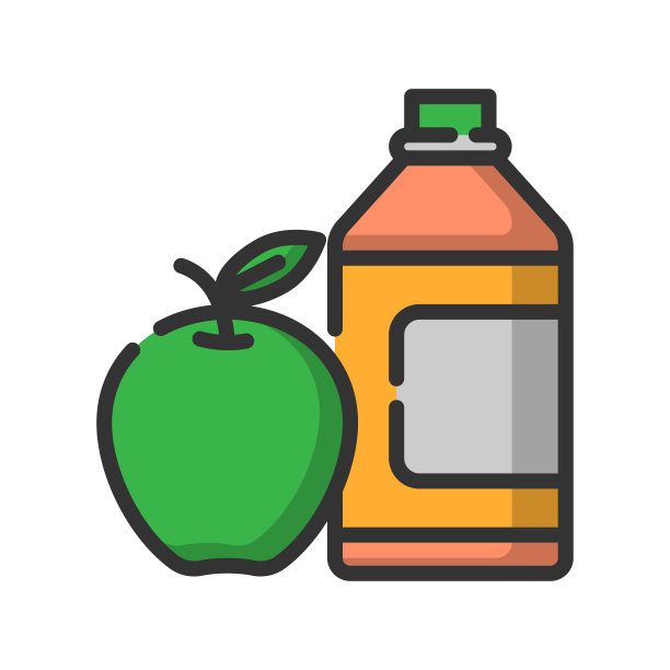 矢量苹果汁填充行图标，食物和饮料相关64x64像素，白色背景图片下载