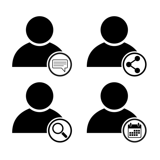 集合用户头像图标，收集社会人符号，商业矢量插图，网络成员图片下载