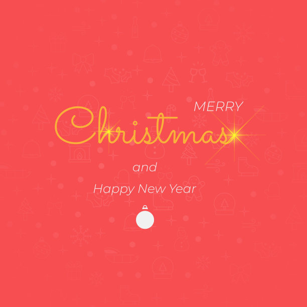 圣诞快乐和新年快乐卡片矢量设计。图片下载