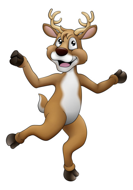 圣诞驯鹿卡通图片下载