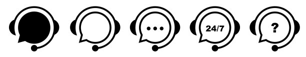支持服务图标。呼叫中心图标集。在线聊天概念。图片下载