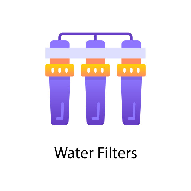 水过滤器矢量渐变图标设计插图。活动符号在白色背景EPS 10文件图片下载