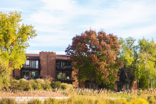 多家庭住宅具有联排别墅牧场级和多层次住宅美国西部照片系列图片下载