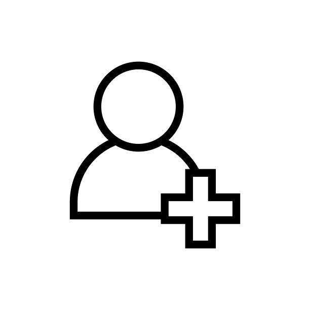 添加人物轮廓图标矢量图片下载