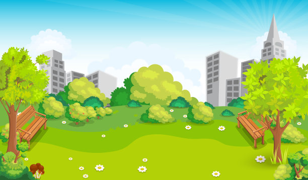 公园插图中间的空地图片下载