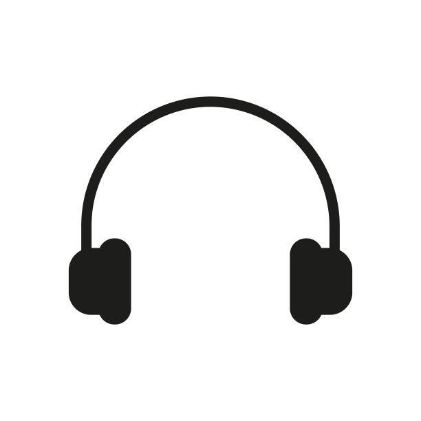 黑色耳机图标。图片下载
