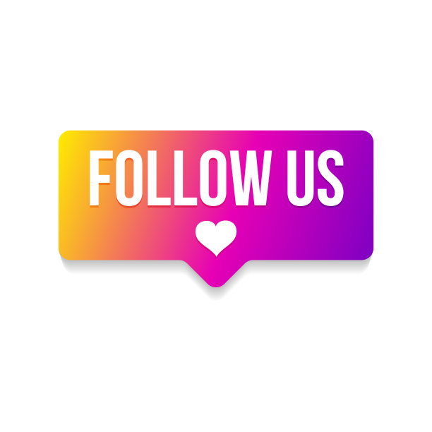 白色背景下跟随我们。矢量图图片下载