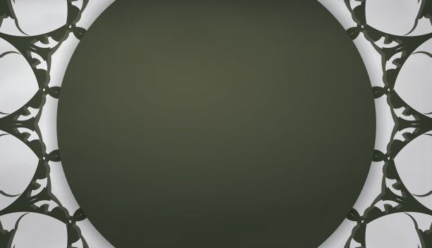 深绿色横幅与豪华的白色图案，并在您的文本下图片下载