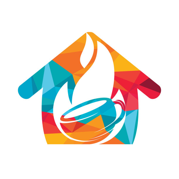 火焰热烤咖啡标志设计。图片下载