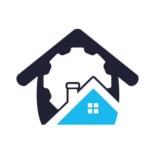 齿轮屋矢量标志设计。图片下载