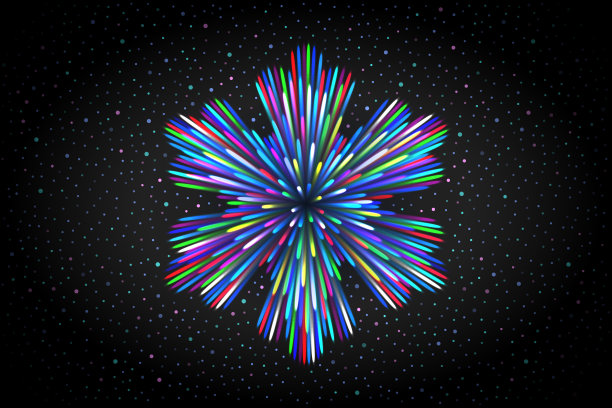 形状像雪花的明亮发光的溅花，具有闪闪发光的效果图片下载