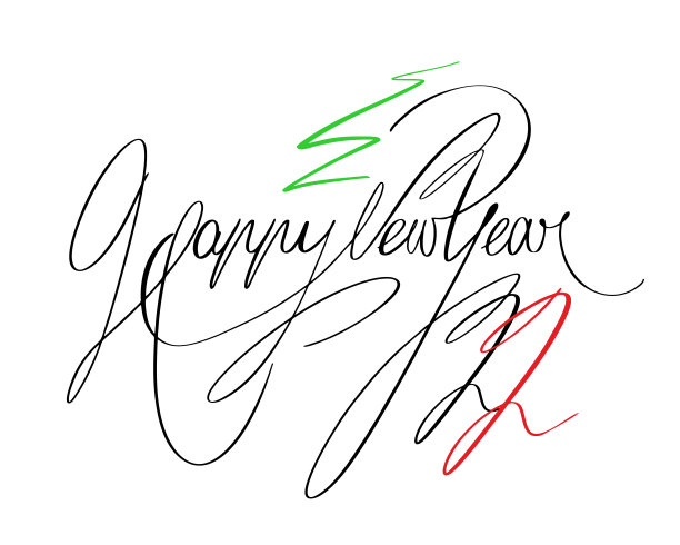 2022年新年快乐。在白色背景上手写的字母。图片下载