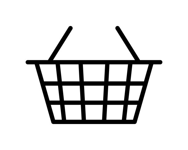 购物篮扁平线条图标。商店移动概念和网页设计轮廓标志图片下载