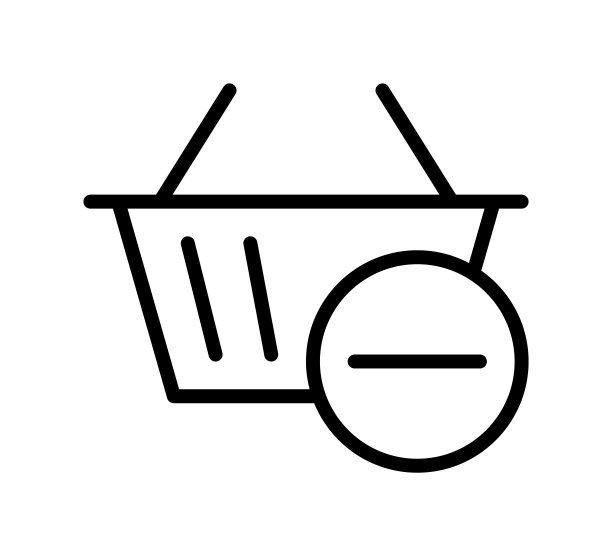 购物篮扁平线条图标。商店移动概念和网页设计轮廓标志图片下载