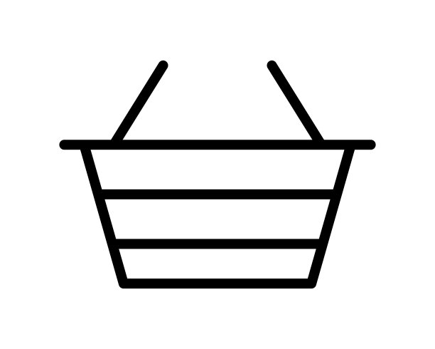 购物篮扁平线条图标。商店移动概念和网页设计轮廓标志图片下载