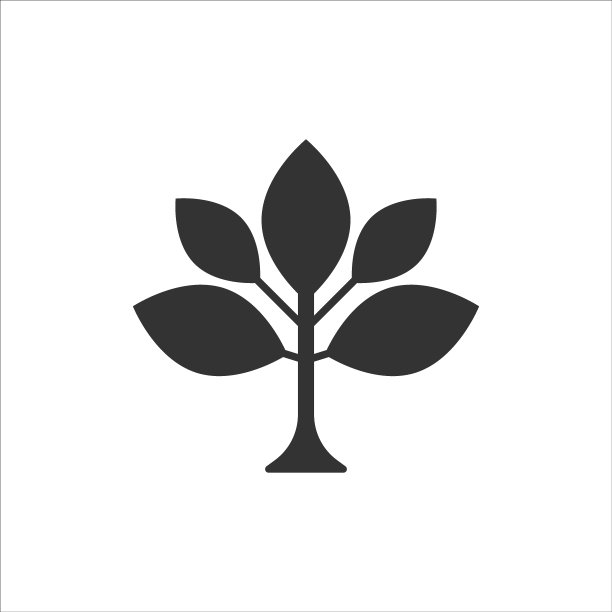 叶子图标在平面风格。植物矢量插图在白色孤立的背景。花卉标识经营理念。图片下载