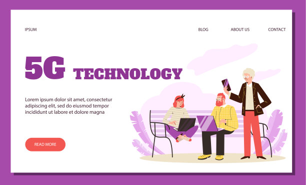 拥有智能手机和移动设备的人们使用5g技术互联网。图片下载