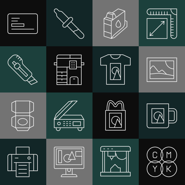 设置线条cmyk混色咖啡杯图片图片下载