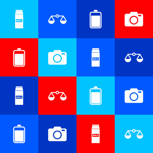 为牛奶天平设置纸包正义图片下载