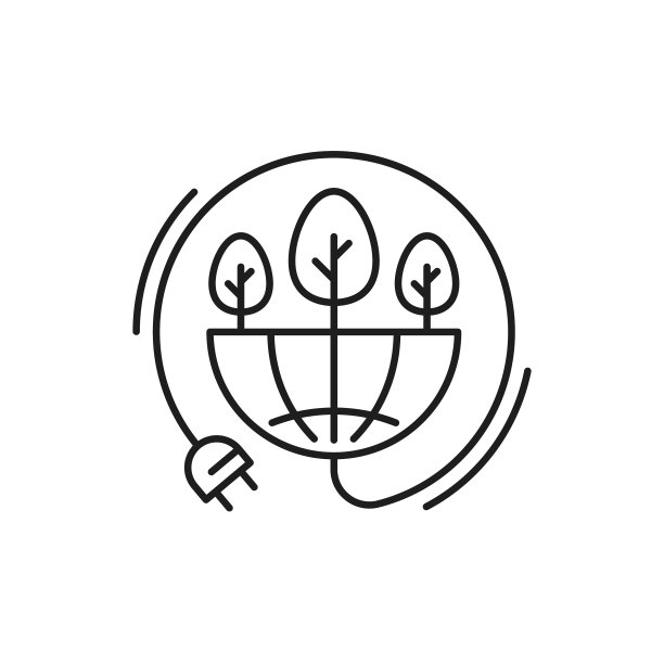 电源插头与生长中的植物：生态能源图片下载