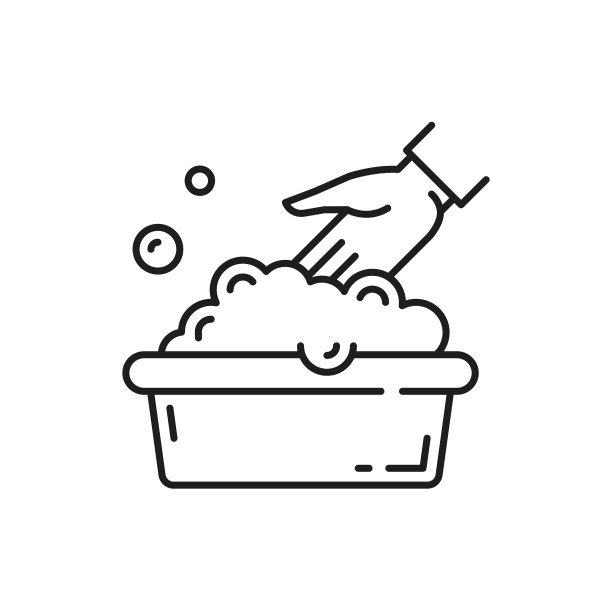 不可机洗，手洗标志细线图片下载