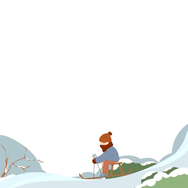 冬天底边滑雪素材图片