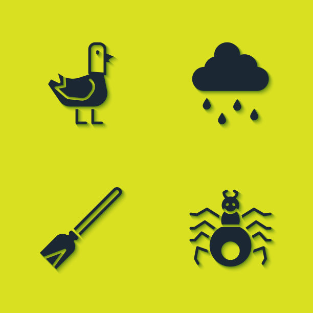 集鸽子、蜘蛛、扫帚、云与雨图片下载