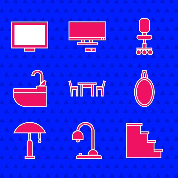 木桌配椅、台灯、楼梯图片下载