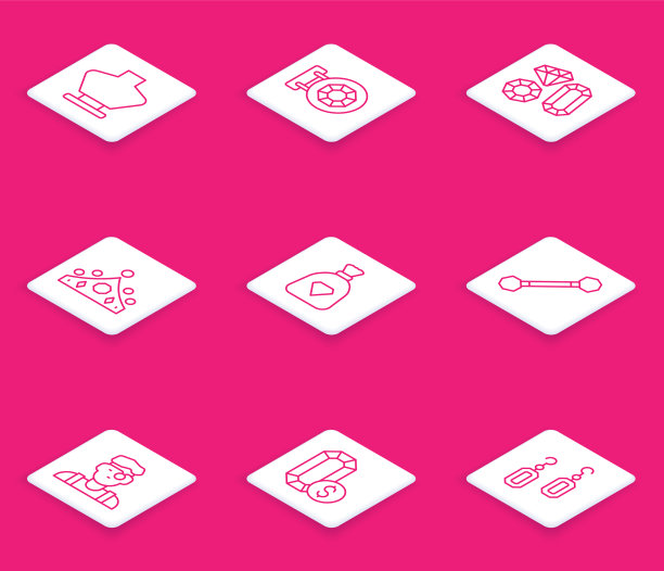 在珠宝商店的人造宝石上设置项链线图片下载