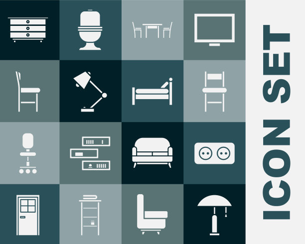 台灯、插座、椅子均为木制图片下载