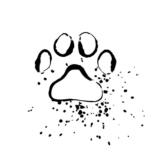 猫爪印和泥溅图片下载