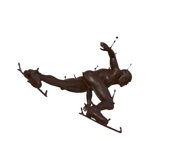 巧克力质感短道速滑图片下载