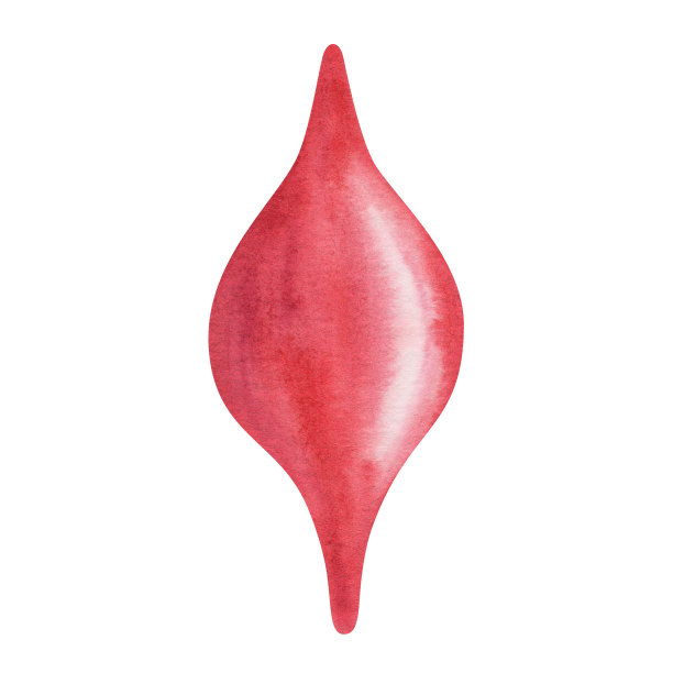 水彩插图手绘红色灯泡抽象形式的圣诞树装饰孤立在白色图片下载