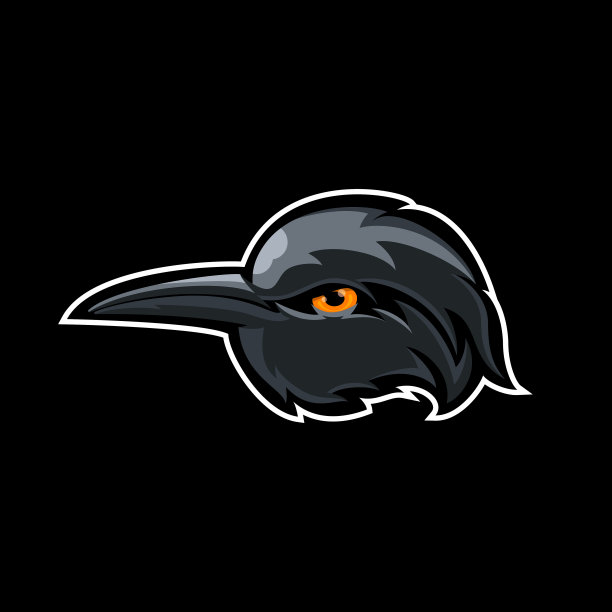 鸟头吉祥物矢量插图与锐利的凝视图片下载