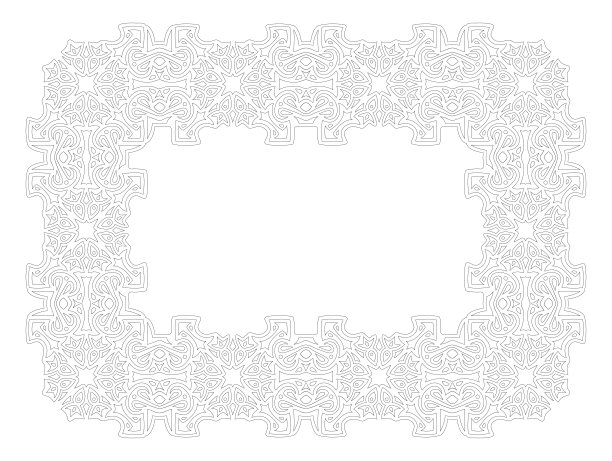 线条艺术的着色书与华丽的框架图片下载