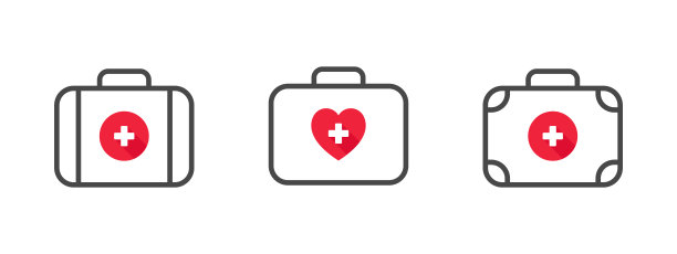 健康的图标。健康图标的概念。急救箱图标。矢量图图片下载
