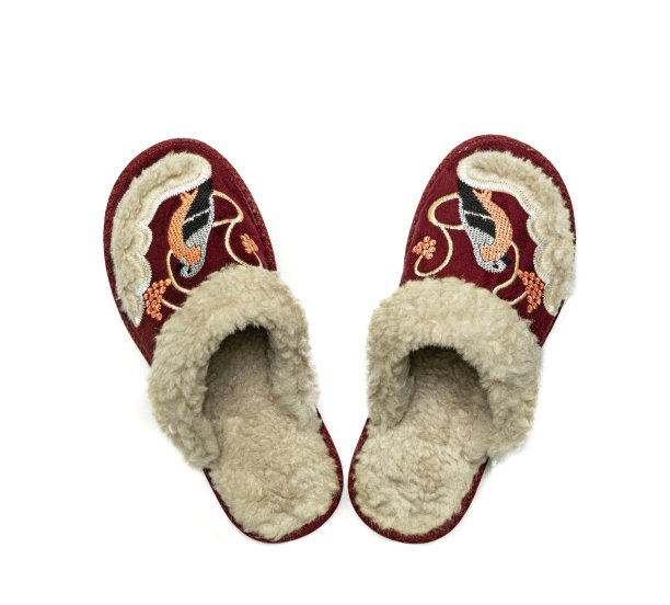 美丽温暖的冬季家居拖鞋图片下载