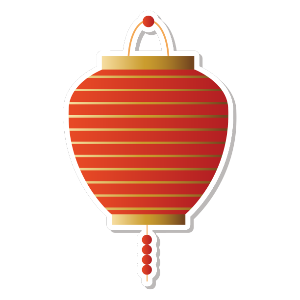 过年夜行灯笼元素图片下载