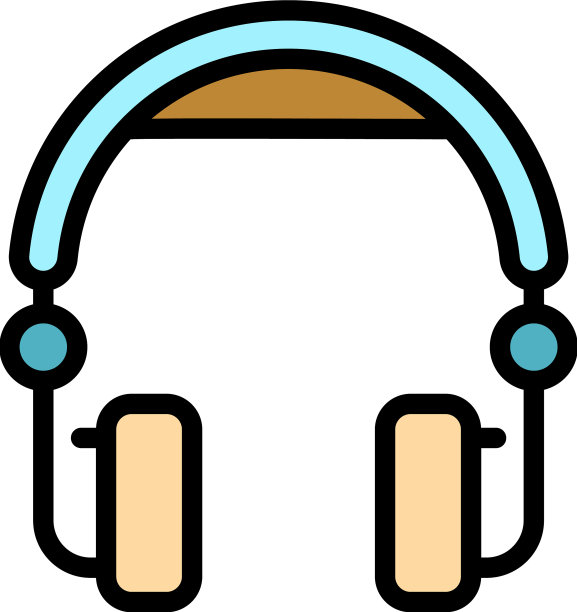 客户耳机图标颜色轮廓图片下载