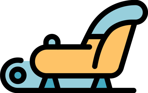 雪橇图标颜色轮廓图片下载