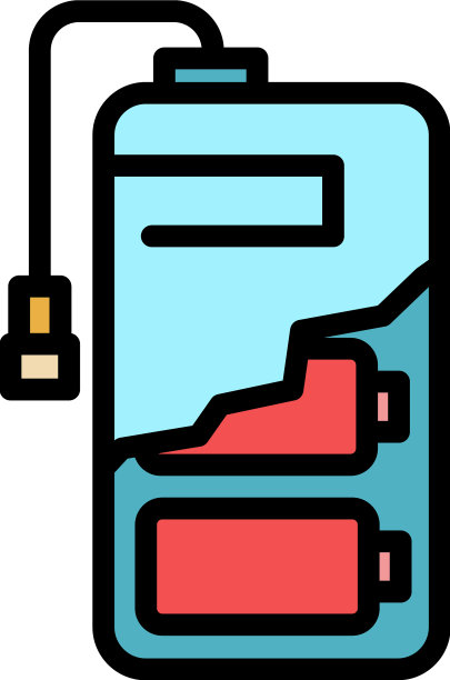 电池电池电源图标颜色轮廓图片下载