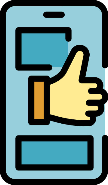 大拇指向上聊天产品评论图标颜色大纲图片下载