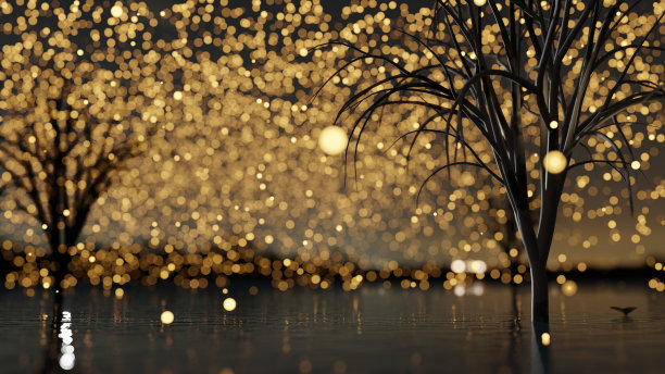 湖面上稠密的小点图片下载