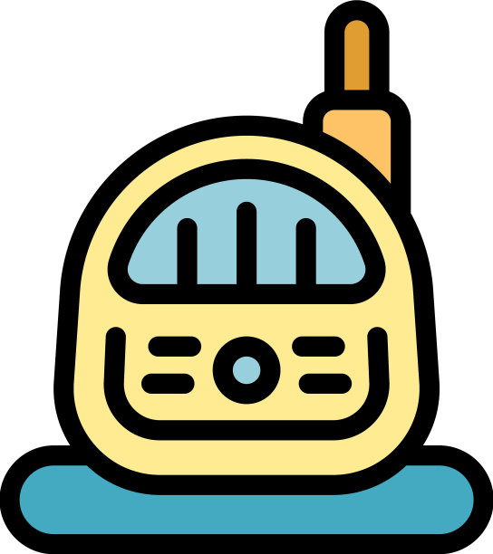 婴儿监视器图标颜色轮廓图片下载